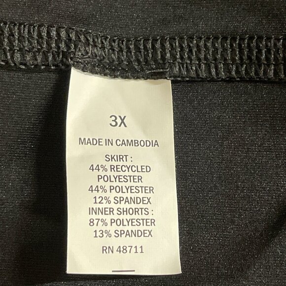 Vively Womens Skort 3X Black Floral Print With Zipper Pocket Stretch Material - Picture 9 of 10